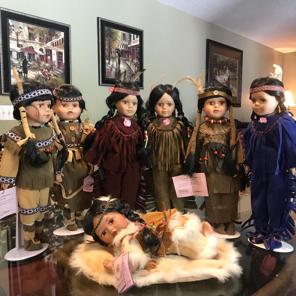 Vintage Collection Porcelain Native American Dolls